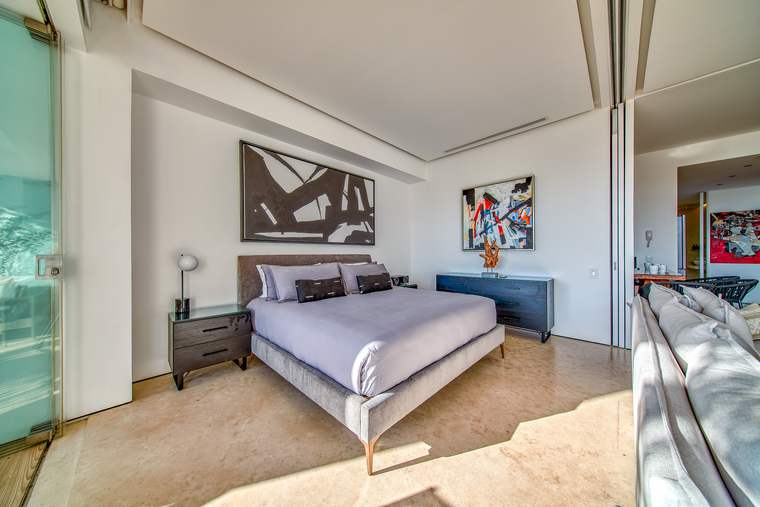 Primary bedroom, open to the living area