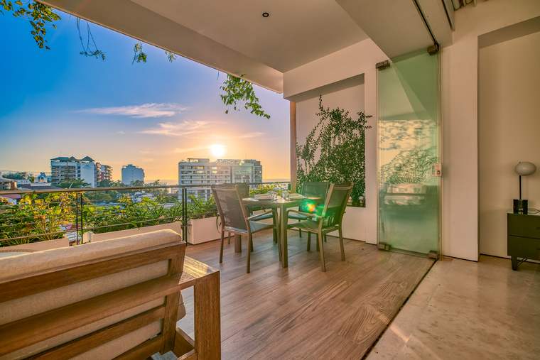 Terrace lounge at sunset